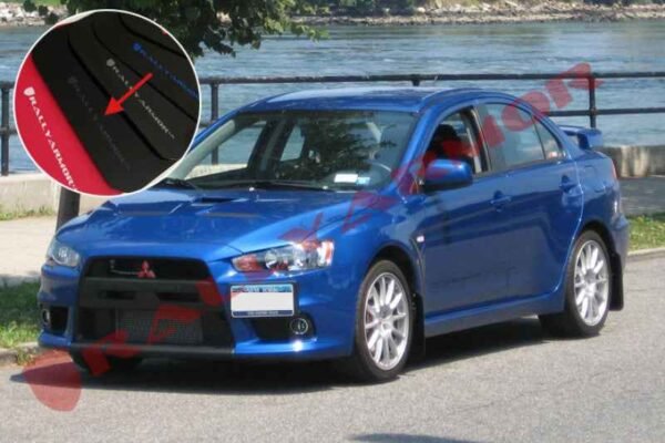 Rally Armor 2008+ Mitsubishi EVO X UR Black Mud Flap w/ Grey Logo - Image 2