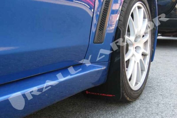 Rally Armor 2008+ Mitsubishi EVO X UR Black Mud Flap w/ Red Logo - Image 2
