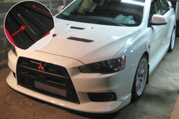 Rally Armor 2008+ Mitsubishi EVO X UR Black Mud Flap w/ Silver Logo - Image 2
