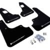 Rally Armor 2008+ Mitsubishi EVO X UR Black Mud Flap w/ White Logo