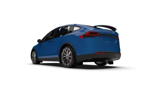 Rally Armor 2022 Tesla Model X Black UR Mud Flap w/ Blue Logo - Image 2
