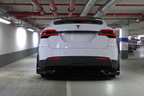 Rally Armor 2022 Tesla Model X/X Plaid Black UR Mud Flap - Metallic Black Logo - Image 6