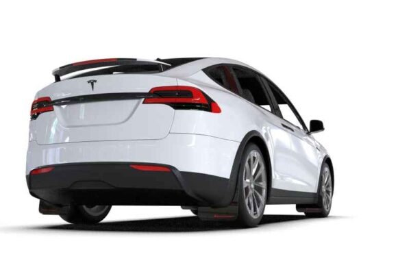 Rally Armor 2022 Tesla Model X Black UR Mud Flap w/ Red Logo - Image 2