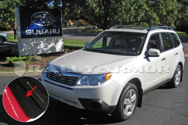 Rally Armor 2009+ Subaru Forester UR Black Mud Flap w/ Grey Logo - Image 2