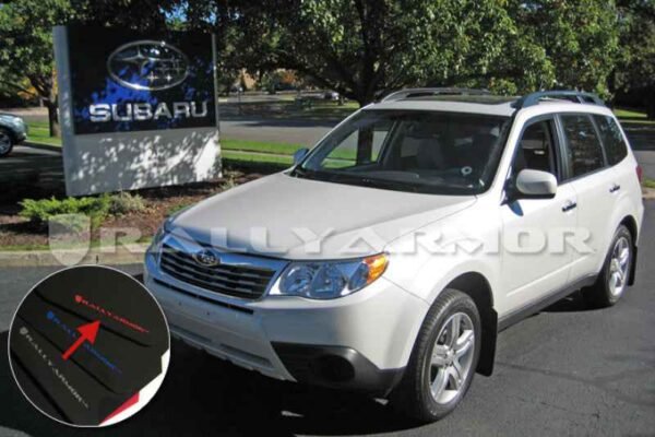 Rally Armor 2009+ Subaru Forester UR Black Mud Flap w/ Red Logo - Image 2