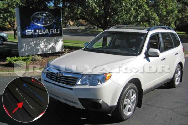Rally Armor 2009+ Subaru Forester UR Black Mud Flap w/ Silver Logo - Image 2