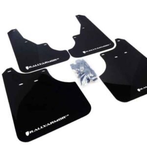 Rally Armor 2009+ Subaru Forester UR Black Mud Flap w/ White Logo