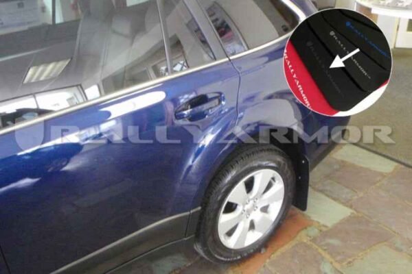 Rally Armor 2010+ Subaru Outback UR Black Mud Flap w/ Grey Logo - Image 2