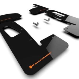 Rally Armor 2022 Rivian R1T Black UR Mud Flap w/ Tangerine Scream Logo
