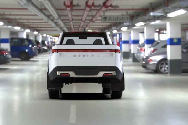 Rally Armor 2022 Rivian R1T Black UR Mud Flap w/ White Logo - Image 2
