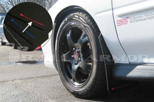 Rally Armor 1993-2001 Subaru Impreza UR Black Mud Flap w/ Red Logo - Image 2