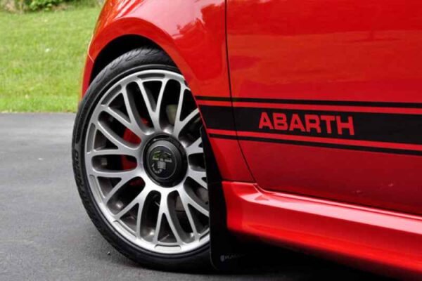 Rally Armor 12+ Fiat 500 (Pop/Sport/Lounge/Abarth) Red Mud Flap w/ White Logo - Image 11