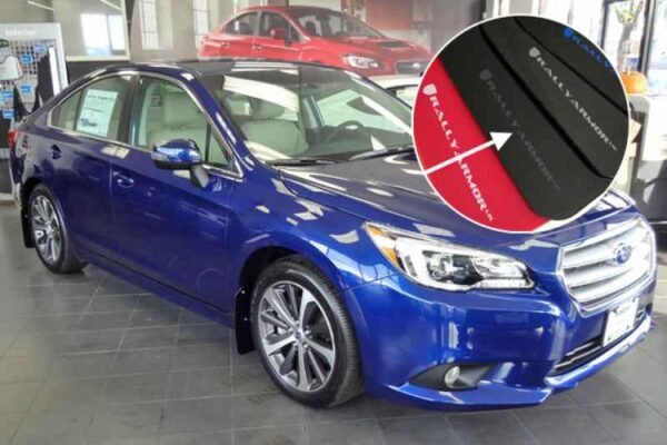 Rally Armor 2015 Subaru Legacy UR Black Mud Flap w/ Grey Logo - Image 2