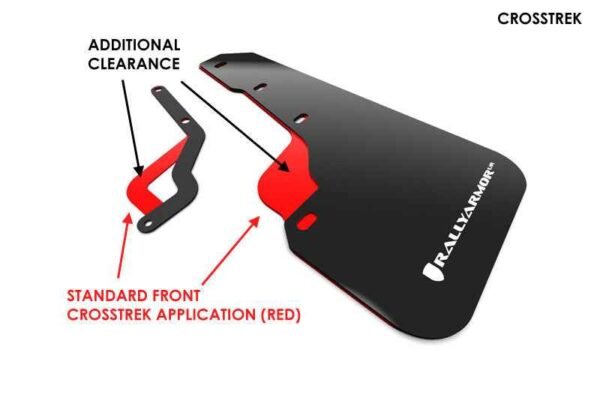 Rally Armor 2018+ Subaru Crosstrek XV UR Black Mud Flap w/ Grey Logo - Image 2