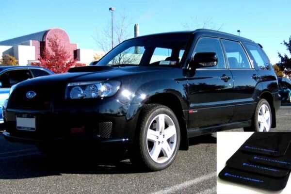 Rally Armor 2003-2008 Subaru Forester UR Black Mud Flap w/ Blue Logo - Image 2