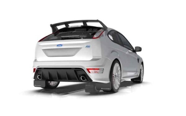 Rally Armor 2009-11 Ford Focus MK2 RS Black Mud Flap Grey Logo - Image 3