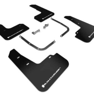 Rally Armor 2019+ Hyundai Veloster Turbo R-Spec UR Black Mud Flap w/ White Logo