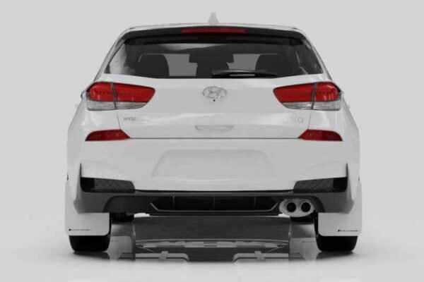 Rally Armor 2019+ Hyundai Elantra N Line UR Black Mud Flap w/ Performance Blue Logo - Image 7