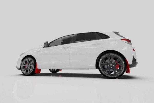Rally Armor 2019+ Hyundai Elantra N Line UR Black Mud Flap w/ Performance Blue Logo - Image 8