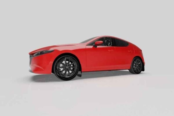 Rally Armor 2019+ Mazda3 GT Sport Hatch UR Red Mud Flap w/ White Logo - Image 4