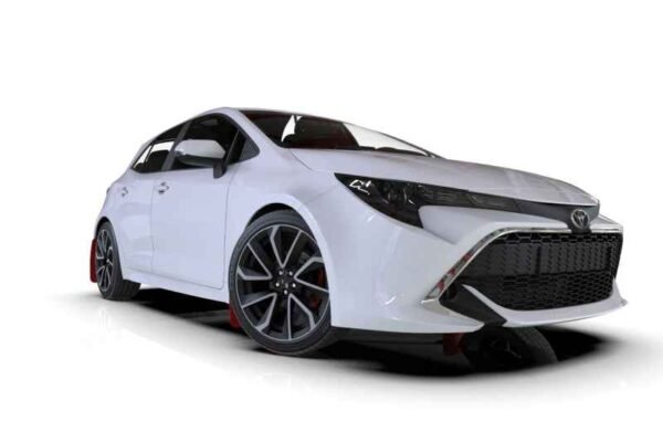 Rally Armor 19+ Corolla Hatchback Only UR Red Mud Flap w/ White Logo - Image 3
