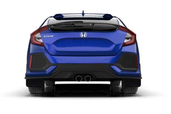 Rally Armor 2017-2020 Honda Civic LX / EX / EX-L Hatchback Black Mud Flap Blue Logo - Image 2