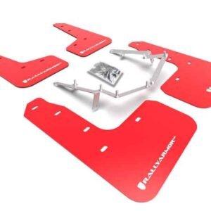 Rally Armor 2017-2020 Honda Civic LX / EX / EX-L Hatchback Red Mud Flap White Logo