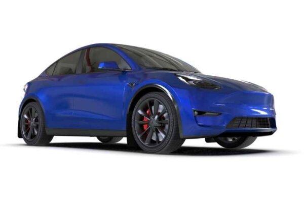 Rally Armor 20-21 Tesla Model Y UR Black Mud Flap w/ Blue Logo - Image 4