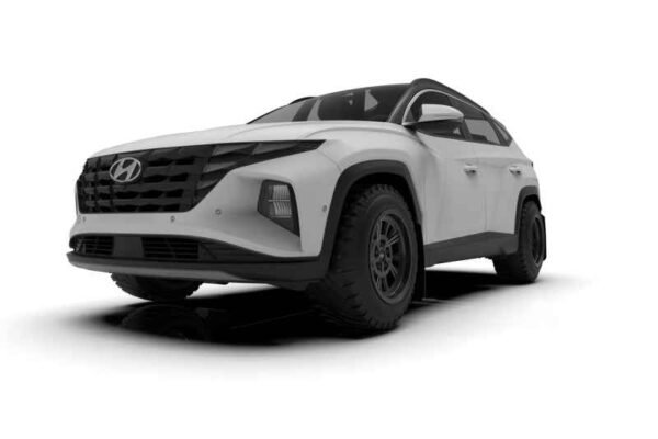 Rally Armor 2022 Hyundai Tucson Black UR Mud Flap w/ Grey Logo - Image 7
