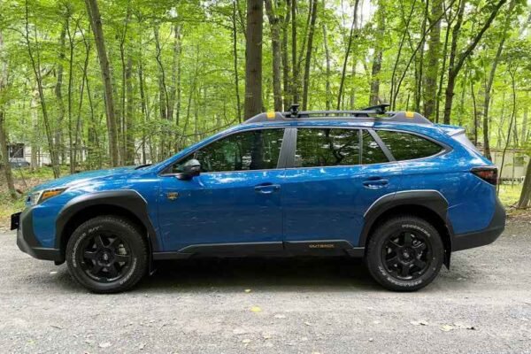 Rally Armor 2022 Subaru Outback Wilderness Black Mud Flap Blue Logo - Image 4