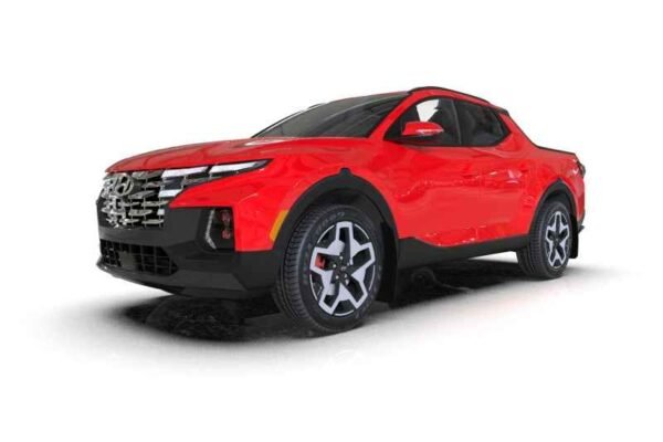 Rally Armor 2022 Hyundai Santa Cruz Black Mud Flap w/ Red Logo - Image 2