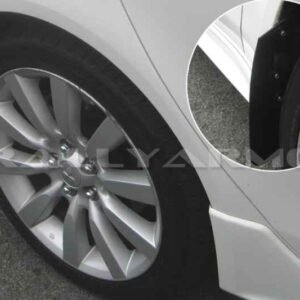 Rally Armor 2007+ Mitsubishi Lancer (doesn't fit Sportback) Basic Black Mud Flap w/ Black Logo