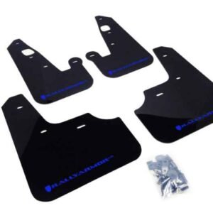 Rally Armor 2007+ Mitsubishi Lancer (doesn't fit Sportback) UR Black Mud Flap w/ Blue Logo