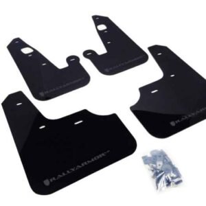 Rally Armor 2007+ Mitsubishi Lancer (doesn't fit Sportback) UR Black Mud Flap w/ Grey Logo