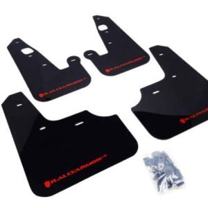 Rally Armor 2007+ Mitsubishi Lancer (doesn't fit Sportback) UR Black Mud Flap w/ Red Logo