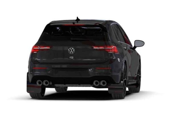 Rally Armor MK8 Volkswagen Golf GTI/R UR Black Mud Flap w/ Red Logo - Image 2