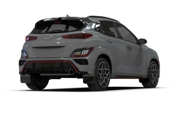 Rally Armor 2022 Hyundai Kona N Black UR Mud Flap w/ Grey Logo - Image 2