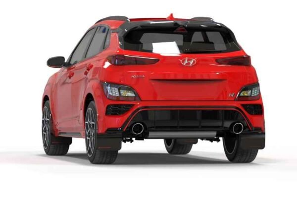 Rally Armor 2022 Hyundai Kona N Black UR Mud Flap w/ Grey Logo - Image 4