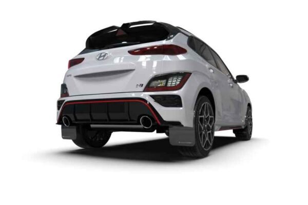 Rally Armor 2022 Hyundai Kona N Black UR Mud Flap w/ White Logo - Image 2