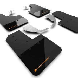 Rally Armor 21-22 Ford Bronco (Steel Bmpr - NO Rptr/Sprt - NO RR/RB) Blk Mud Flap w/Cy Orange Logo