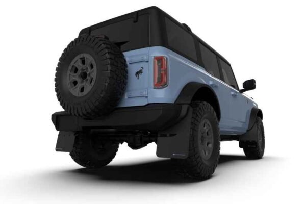 Rally Armor 21-22 Ford Bronco (Plstc Bmpr + RB - NO Rptr/Sprt) Blk Mud Flap w/Area Blue Logo - Image 3