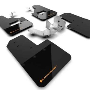 Rally Armor 21-22 Ford Bronco (Plstc Bmpr + RB - NO Rptr/Sprt) Blk Mud Flap w/Cy Orange Logo