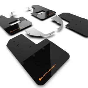 Rally Armor 21-22 Ford Bronco (Steel Bmpr + RB - NO Rptr/Sprt) Blk Mud Flap w/Cy Orange Logo