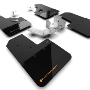 Rally Armor 21-22 Ford Bronco (Plstc Bmpr + RR - NO Rptr/Sprt) Blk Mud Flap w/Cy Orange Logo