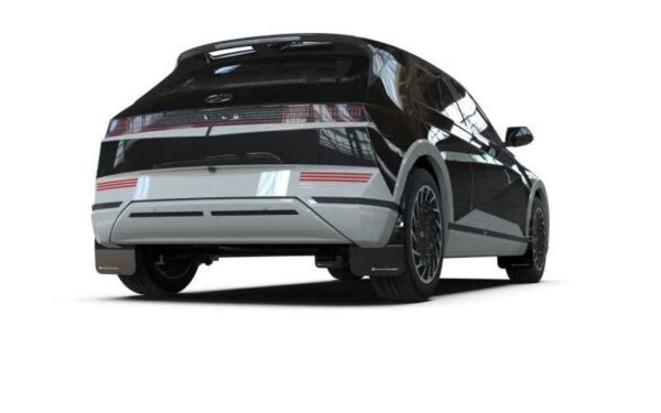 Rally Armor 2022 Hyundai Ioniq 5 Black Mud Flap w/ White Logo - Image 2