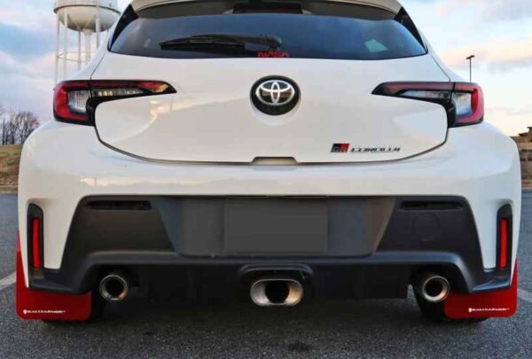 Rally Armor 2023 Toyota GR Corolla Red UR Mud Flap w/ Black Logo - Image 7