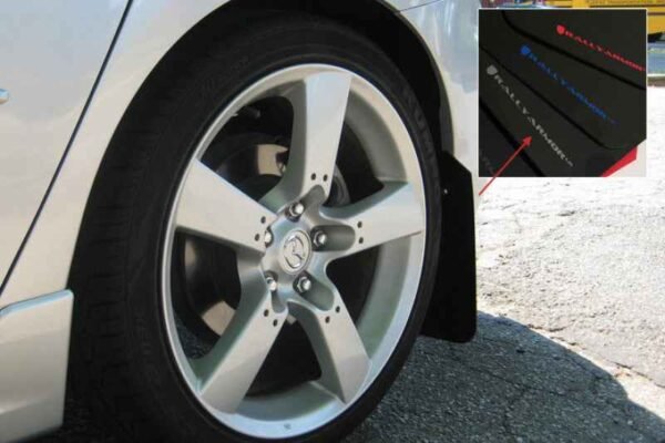 Rally Armor 2004-2009 Mazda3/Speed 3 UR Black Mud Flap w/ Silver Logo - Image 2