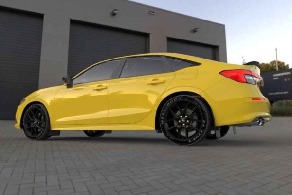 Rally Armor 2022 Honda Civic (Incl. Si/Sport/Touring) UR Black Mud Flap w/ Blue Logo - Image 4