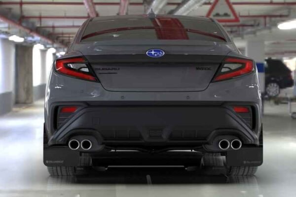 Rally Armor 2022+ Subaru WRX Black UR Mud Flap Altered Font Dark Grey Logo (MOQ 200 PCS) - Image 2
