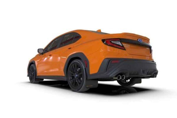 Rally Armor 2022 Subaru WRX Black UR Mud Flap w/ Orange Logo - Image 2